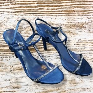 Lauren Ralph Lauren Women's Heels Size 6B Blue Abita Strappy Jeweled